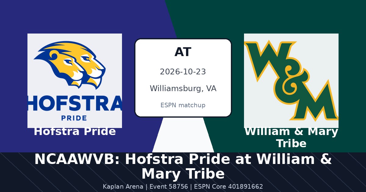 NCAAWVB: Hofstra Pride at William & Mary Tribe photo in Williamsburg, VA