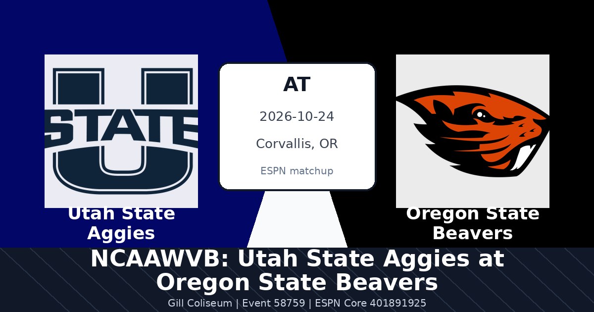 NCAAWVB: Utah State Aggies at Oregon State Beavers photo in Corvallis, OR