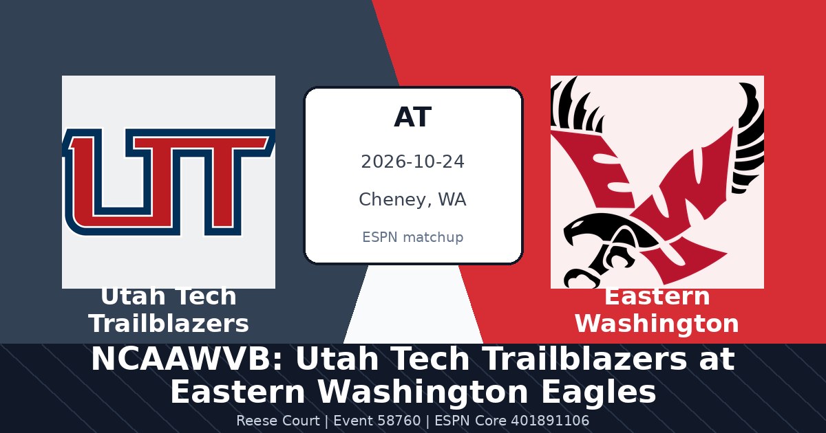 NCAAWVB: Utah Tech Trailblazers at Eastern Washington Eagles photo in Cheney, WA