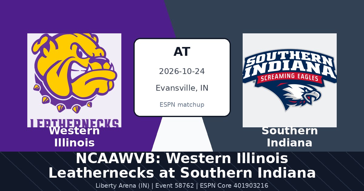 NCAAWVB: Western Illinois Leathernecks at Southern Indiana Screaming Eagles photo in Evansville, IN