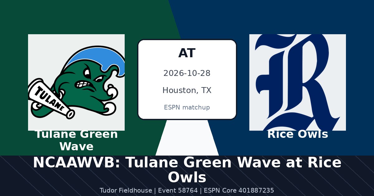 NCAAWVB: Tulane Green Wave at Rice Owls photo in Houston, TX