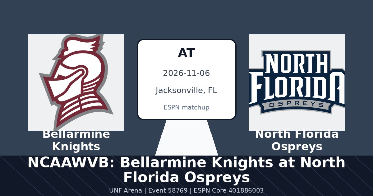 NCAAWVB: Bellarmine Knights at North Florida Ospreys photo in Jacksonville, FL