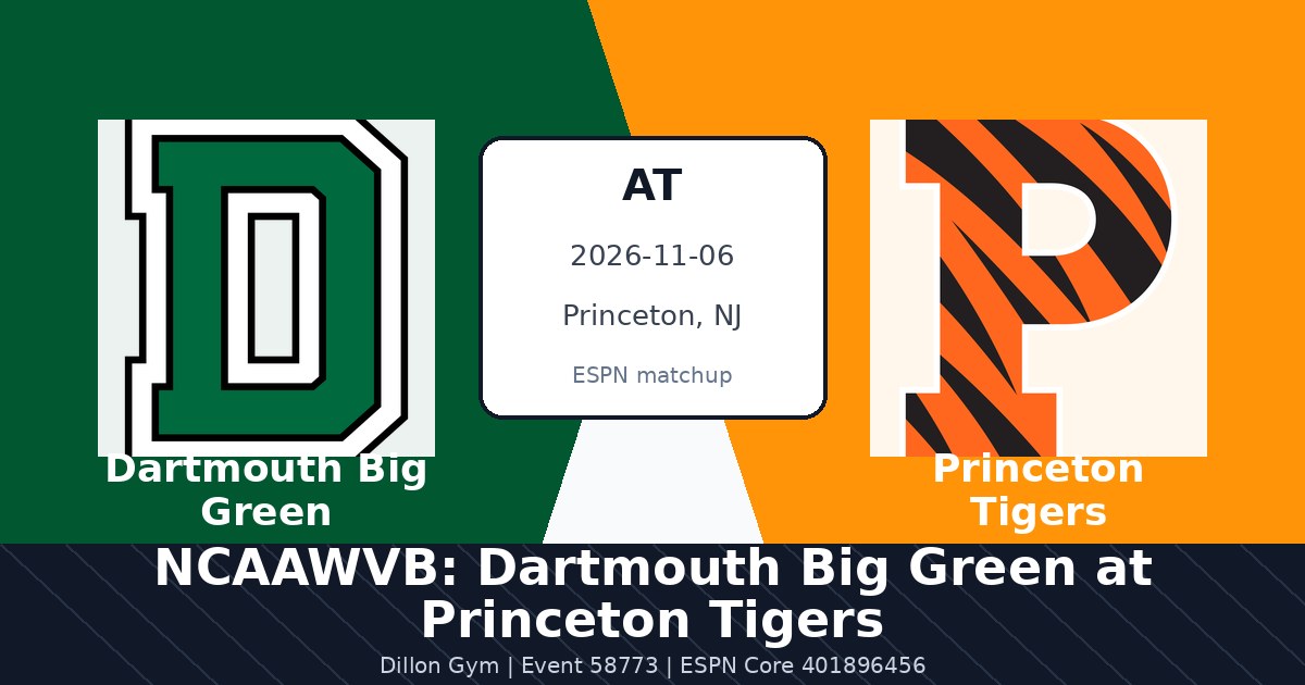 NCAAWVB: Dartmouth Big Green at Princeton Tigers photo in Princeton, NJ