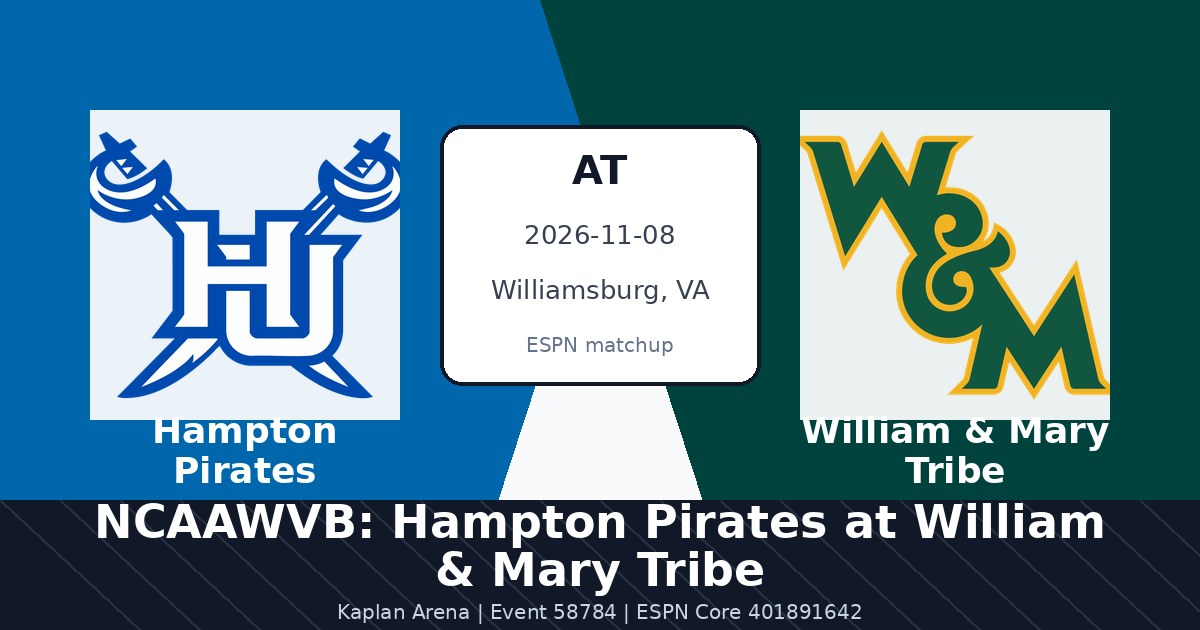 NCAAWVB: Hampton Pirates at William & Mary Tribe photo in Williamsburg, VA