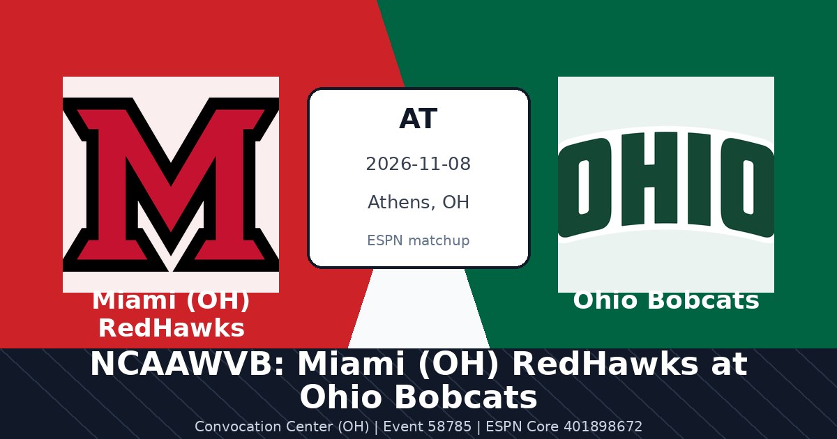 NCAAWVB: Miami (OH) RedHawks at Ohio Bobcats photo in Athens, OH