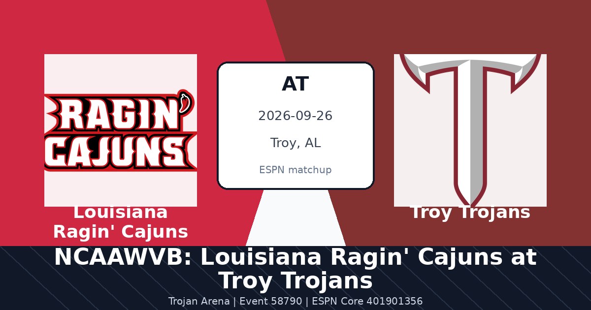 NCAAWVB: Louisiana Ragin' Cajuns at Troy Trojans photo in Troy, AL