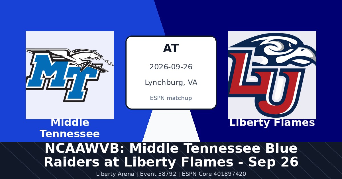NCAAWVB: Middle Tennessee Blue Raiders at Liberty Flames - Sep 26 photo in Lynchburg, VA
