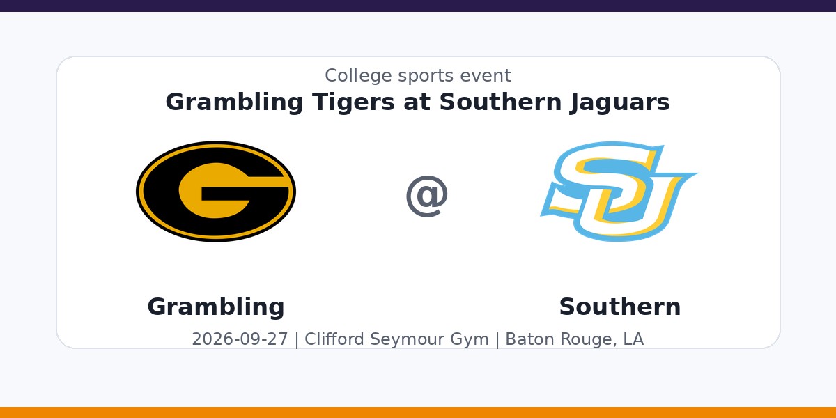 NCAAWVB: Grambling Tigers at Southern Jaguars in Baton Rouge, LA