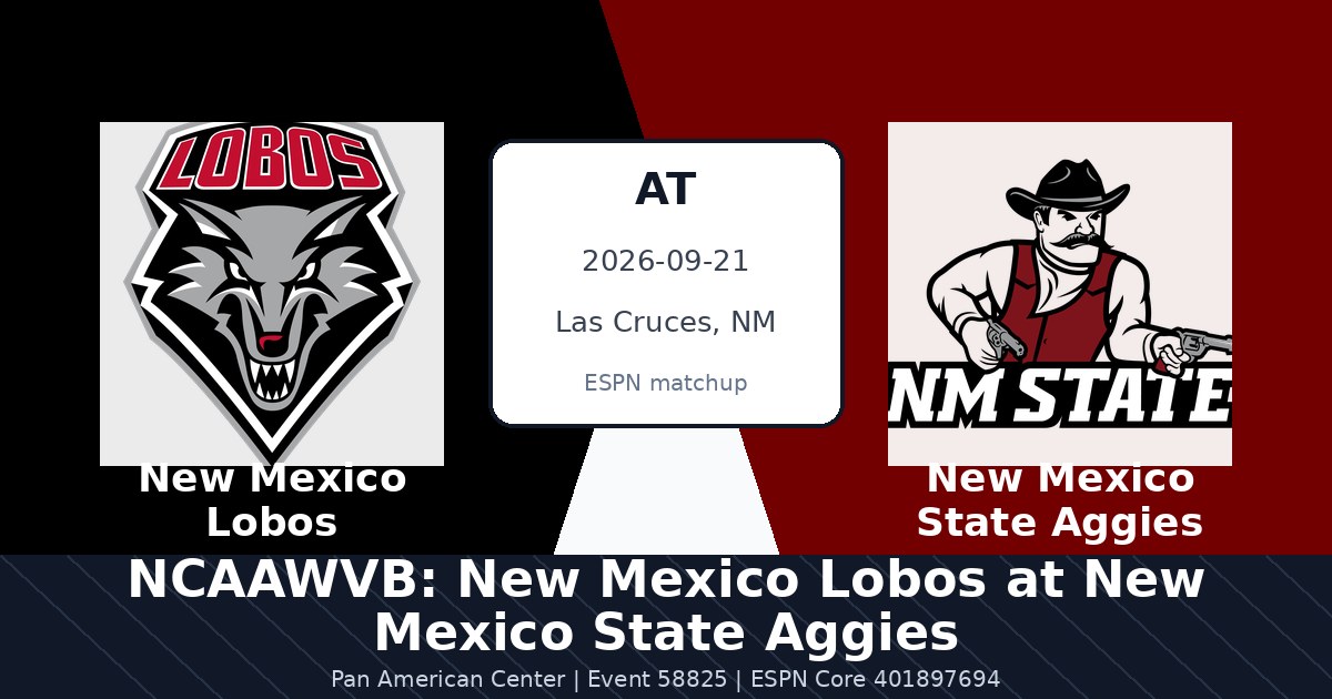 NCAAWVB: New Mexico Lobos at New Mexico State Aggies in Las Cruces, NM