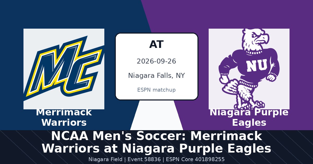 NCAA Men's Soccer: Merrimack Warriors at Niagara Purple Eagles photo in Niagara Falls, NY
