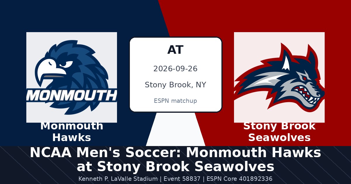 NCAA Men's Soccer: Monmouth Hawks at Stony Brook Seawolves photo in Stony Brook, NY