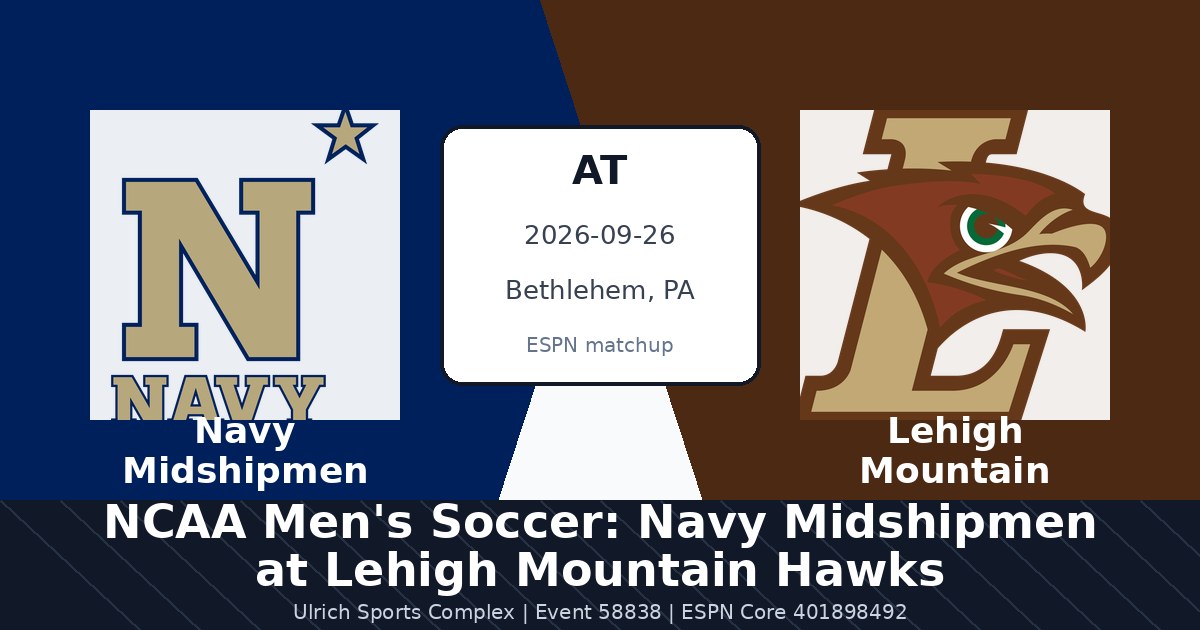NCAA Men's Soccer: Navy Midshipmen at Lehigh Mountain Hawks photo in Bethlehem, PA