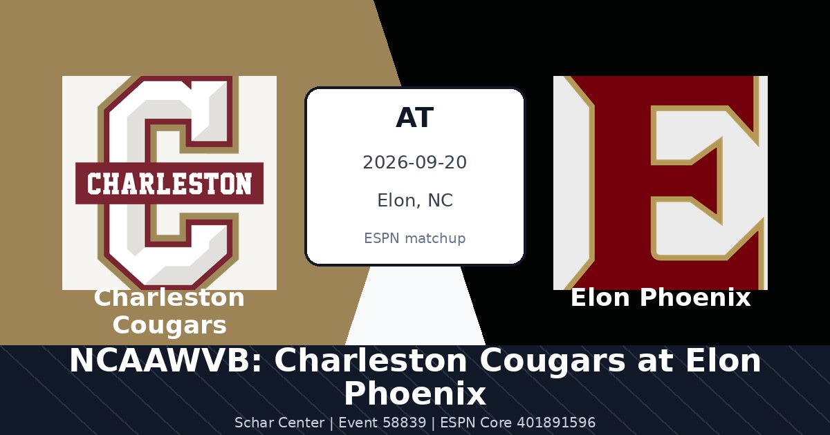 NCAAWVB: Charleston Cougars at Elon Phoenix photo in Elon, NC