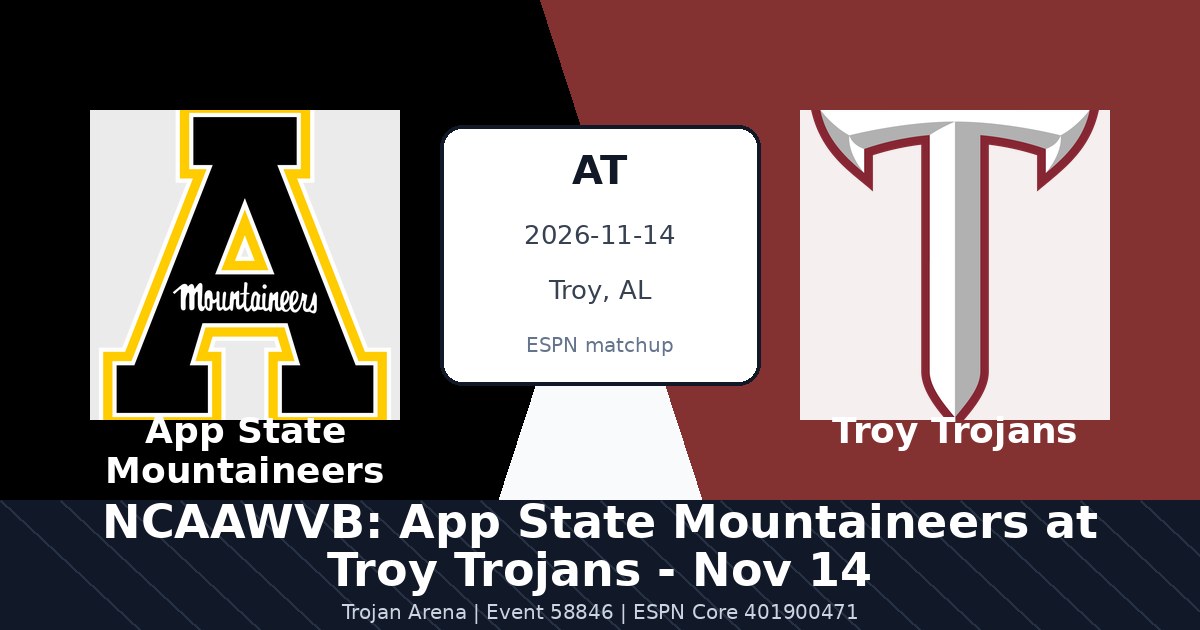 NCAAWVB: App State Mountaineers at Troy Trojans - Nov 14 photo in Troy, AL