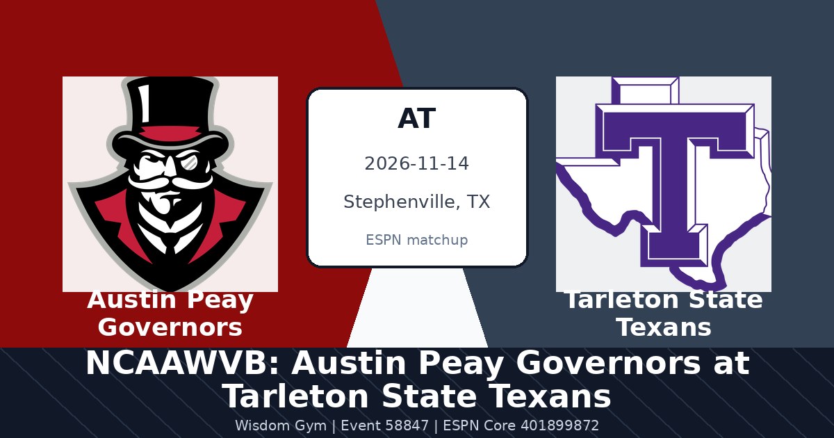 NCAAWVB: Austin Peay Governors at Tarleton State Texans photo in Stephenville, TX
