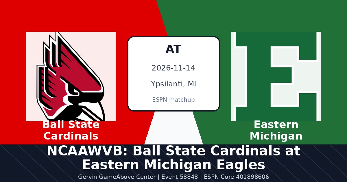NCAAWVB: Ball State Cardinals at Eastern Michigan Eagles photo in Ypsilanti, MI