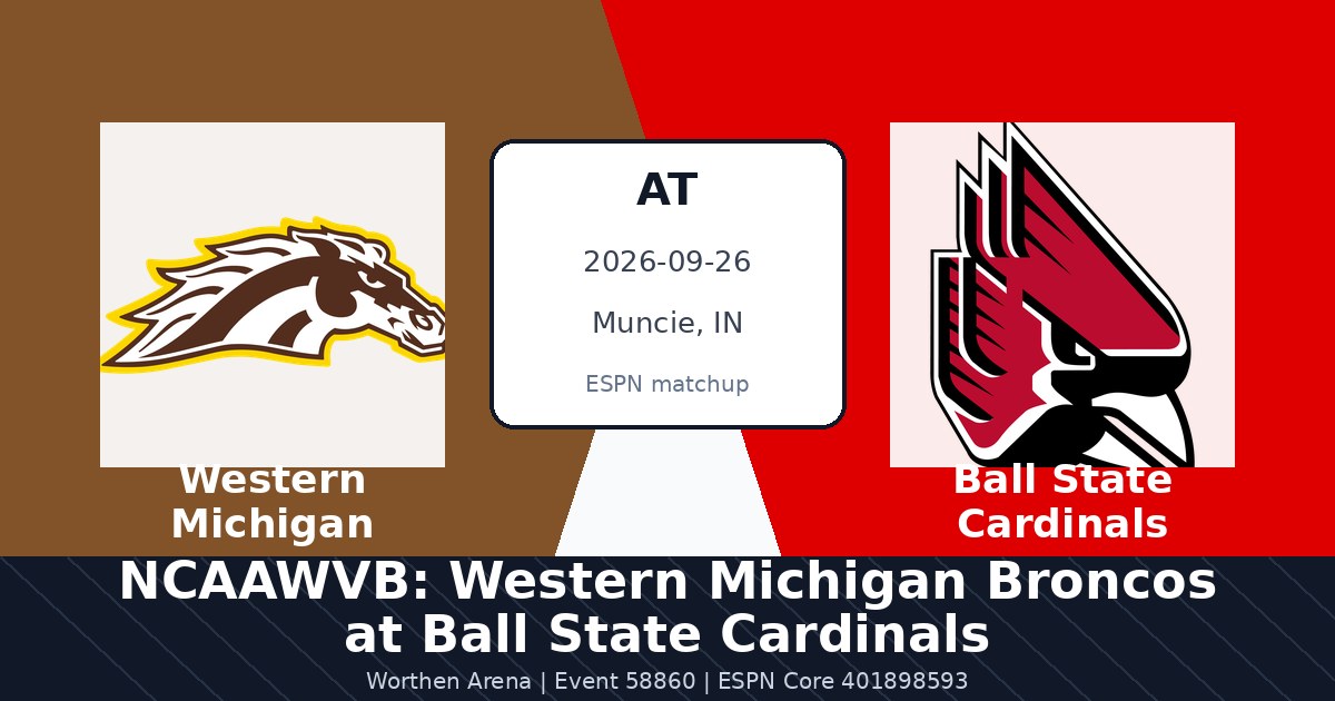 NCAAWVB: Western Michigan Broncos at Ball State Cardinals photo in Muncie, IN