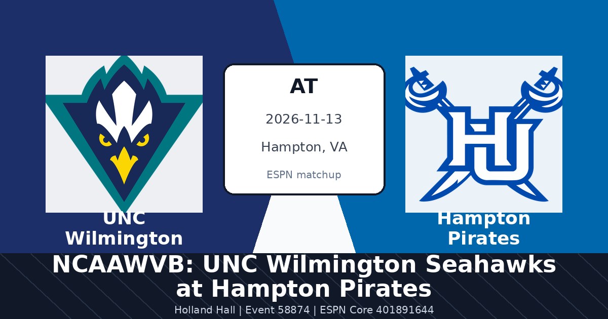 NCAAWVB: UNC Wilmington Seahawks at Hampton Pirates photo in Hampton, VA