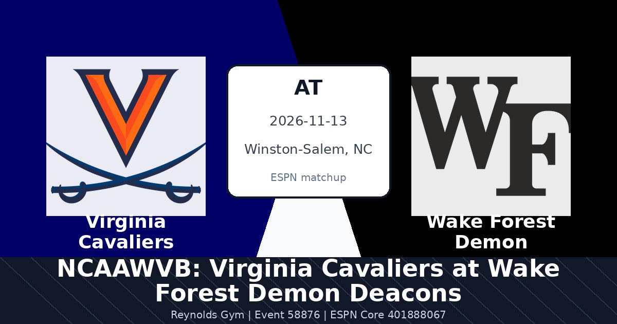 NCAAWVB: Virginia Cavaliers at Wake Forest Demon Deacons photo in Winston-Salem, NC