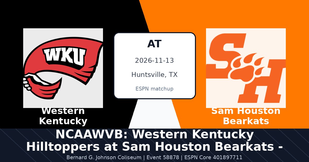 NCAAWVB: Western Kentucky Hilltoppers at Sam Houston Bearkats - Nov 13 photo in Huntsville, TX
