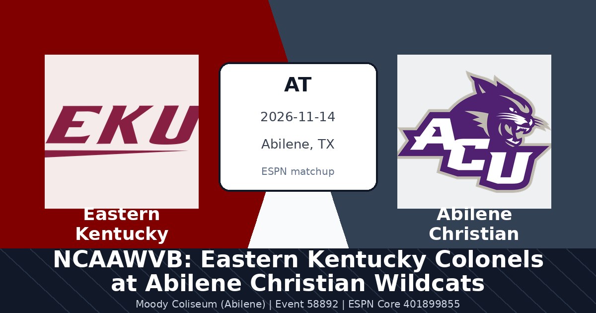 NCAAWVB: Eastern Kentucky Colonels at Abilene Christian Wildcats photo in Abilene, TX