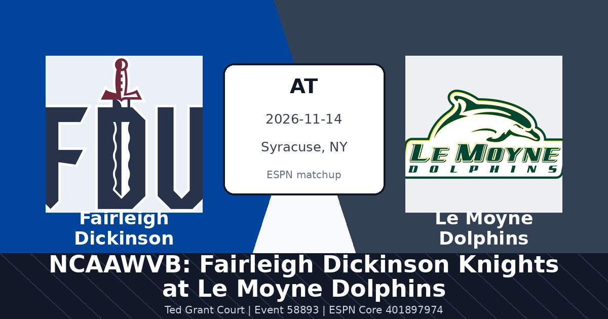 NCAAWVB: Fairleigh Dickinson Knights at Le Moyne Dolphins photo in Syracuse, NY