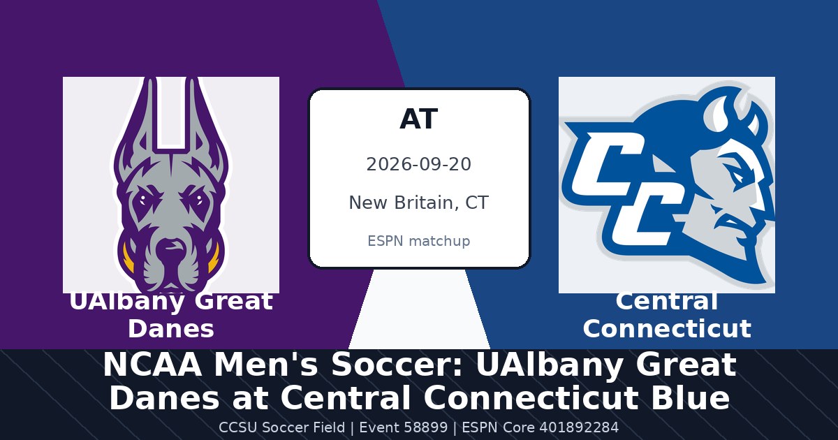 NCAA Men's Soccer: UAlbany Great Danes at Central Connecticut Blue Devils photo in New Britain, CT