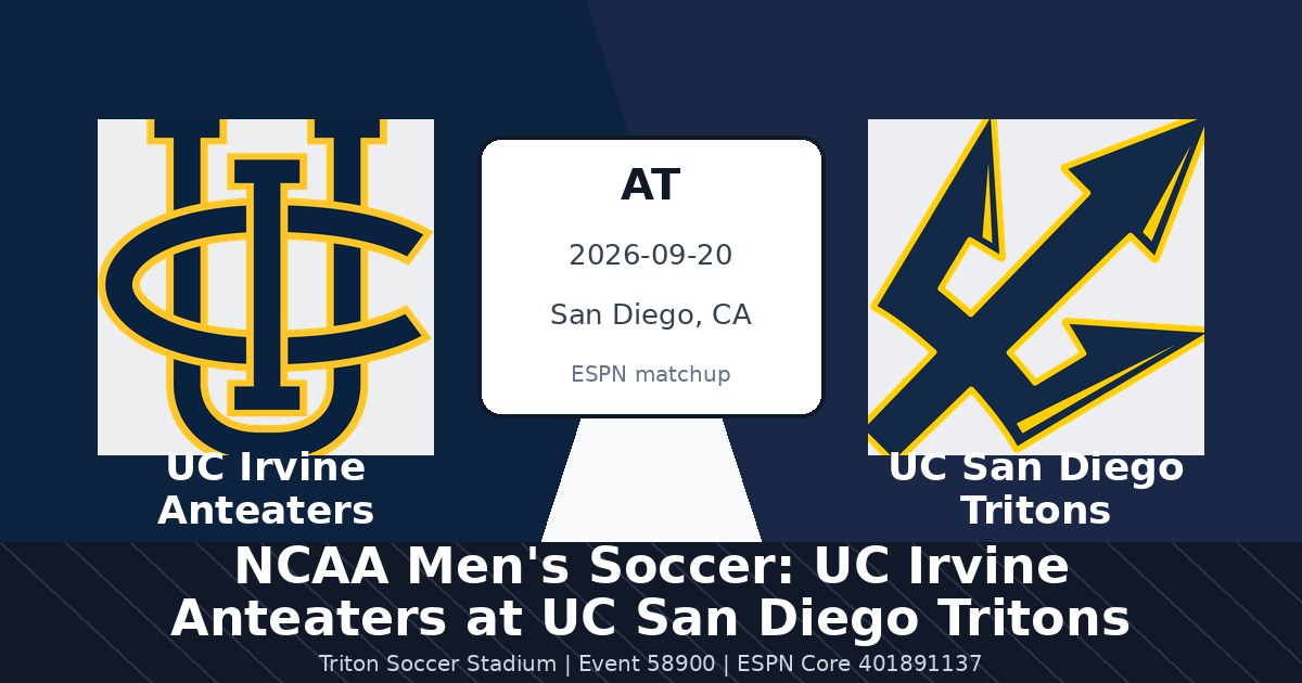 NCAA Men's Soccer: UC Irvine Anteaters at UC San Diego Tritons photo in San Diego, CA