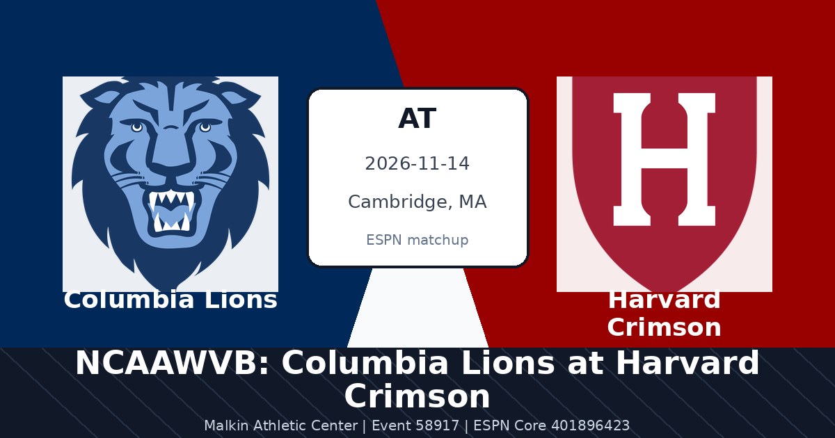 NCAAWVB: Columbia Lions at Harvard Crimson photo in Cambridge, MA