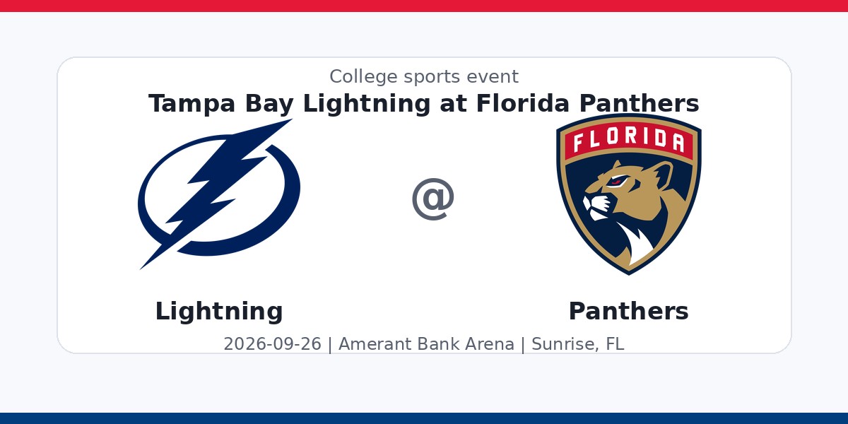 NHL: Tampa Bay Lightning at Florida Panthers - Sep 26 photo in Sunrise, FL