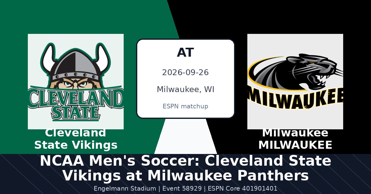 NCAA Men's Soccer: Cleveland State Vikings at Milwaukee Panthers in Milwaukee, WI