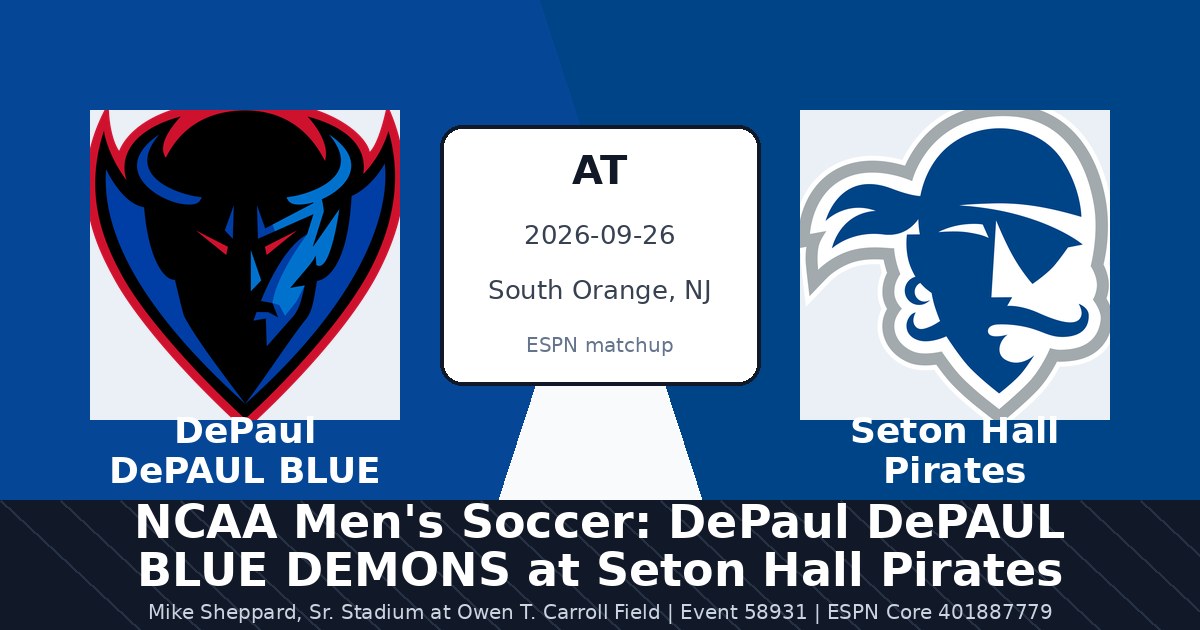 NCAA Men's Soccer: DePaul DePAUL BLUE DEMONS at Seton Hall Pirates photo in South Orange, NJ