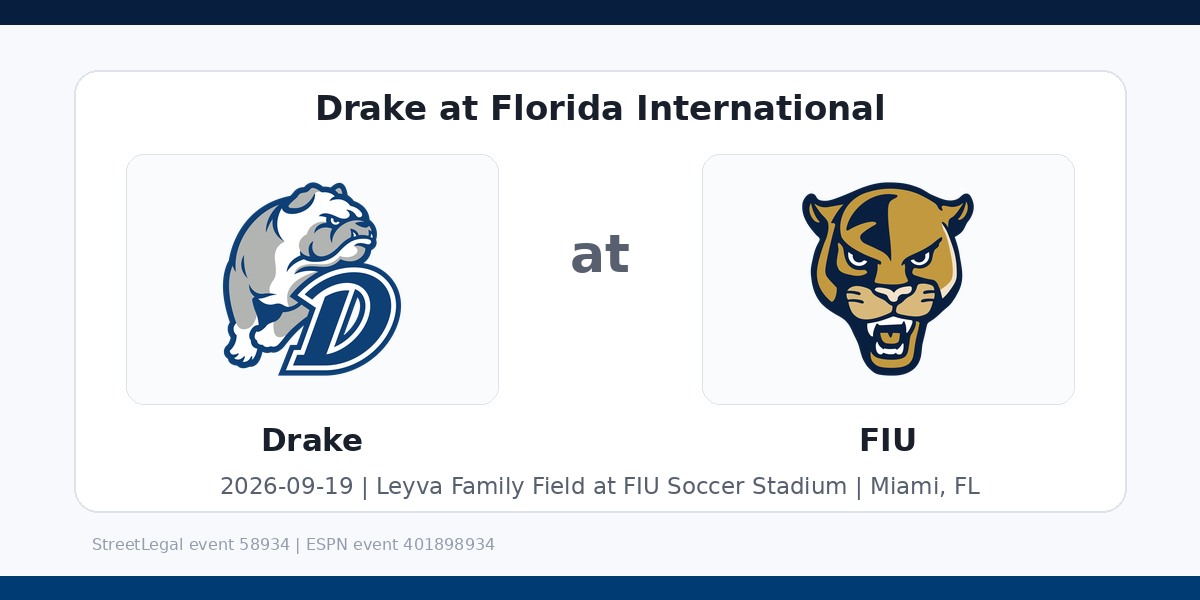 NCAA Men's Soccer: Drake Bulldogs at Florida International Panthers photo in Miami, FL