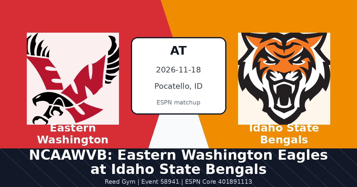 NCAAWVB: Eastern Washington Eagles at Idaho State Bengals photo in Pocatello, ID