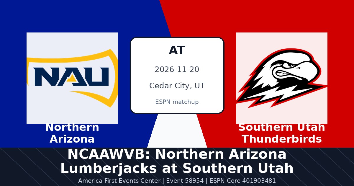 NCAAWVB: Northern Arizona Lumberjacks at Southern Utah Thunderbirds photo in Cedar City, UT