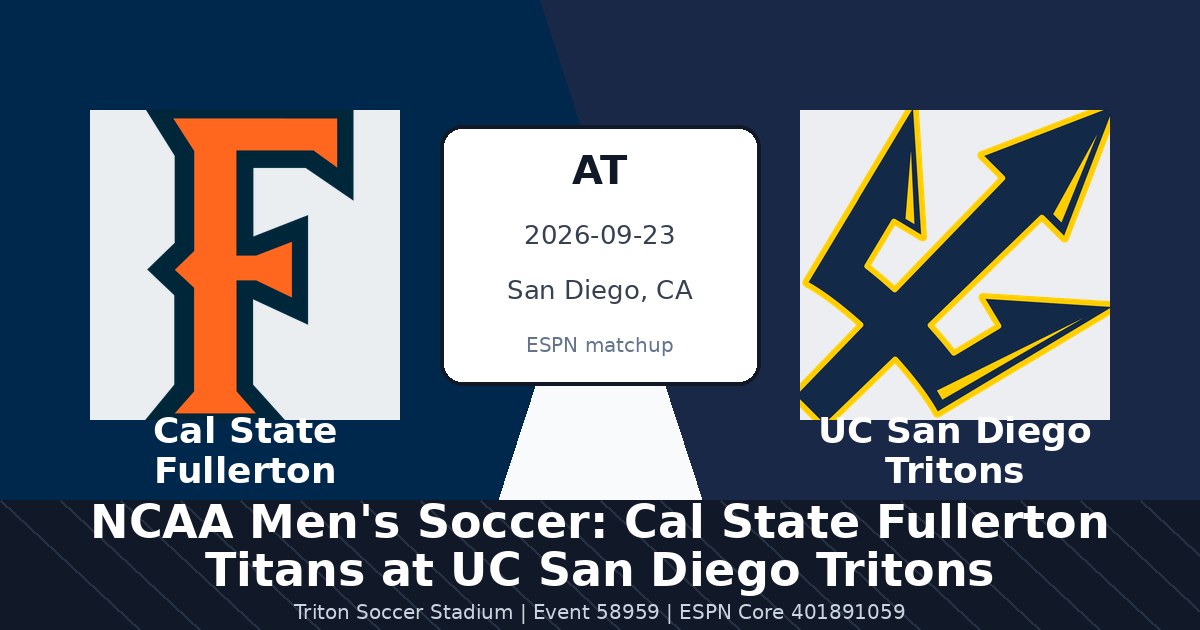 NCAA Men's Soccer: Cal State Fullerton Titans at UC San Diego Tritons photo in San Diego, CA