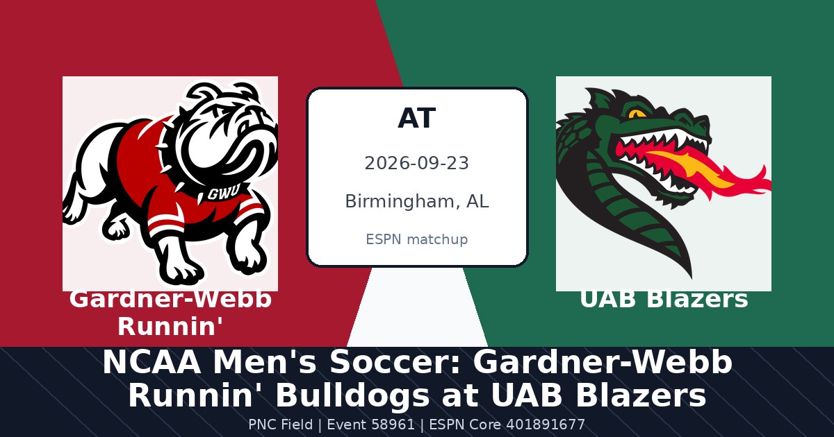 NCAA Men's Soccer: Gardner-Webb Runnin' Bulldogs at UAB Blazers photo in Birmingham, AL