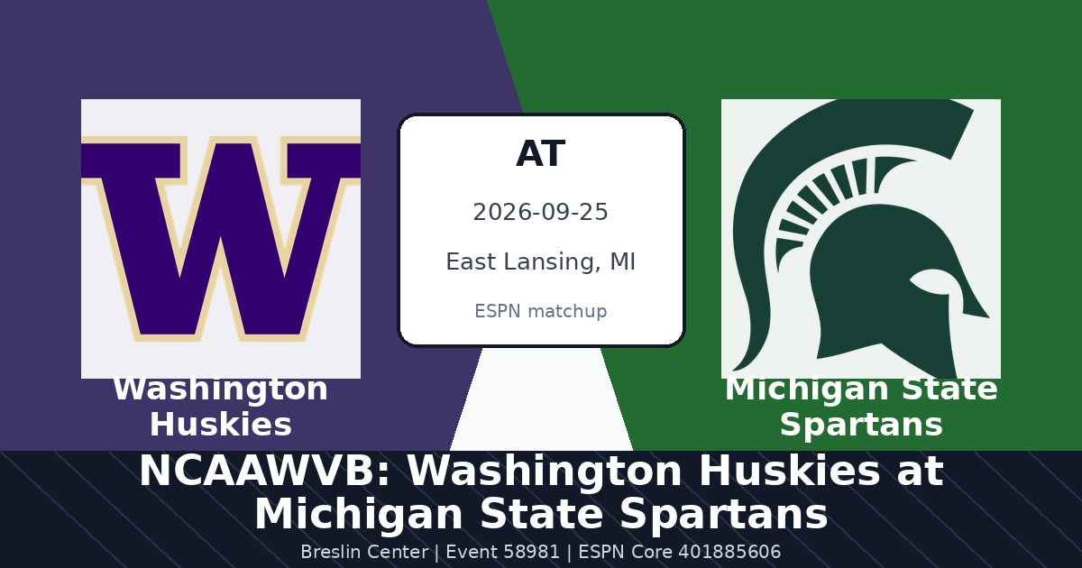 NCAAWVB: Washington Huskies at Michigan State Spartans photo in East Lansing, MI