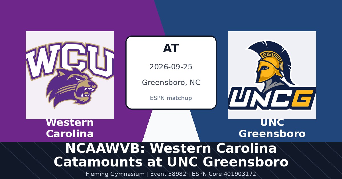 NCAAWVB: Western Carolina Catamounts at UNC Greensboro Spartans - Sep 25 photo in Greensboro, NC