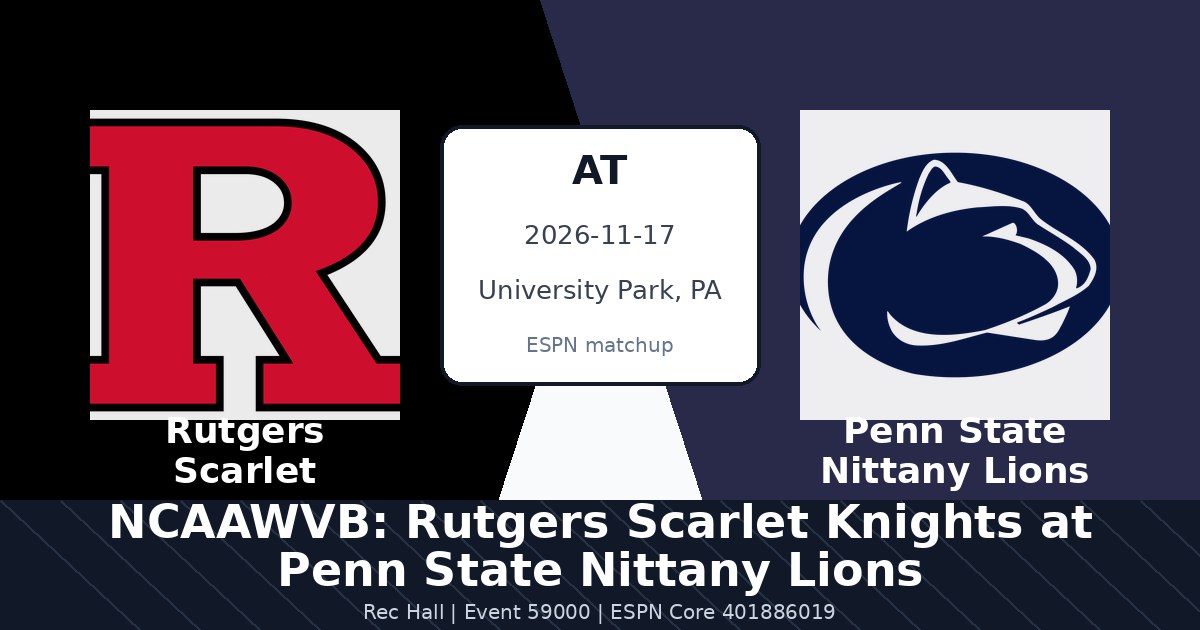 NCAAWVB: Rutgers Scarlet Knights at Penn State Nittany Lions photo in University Park, PA