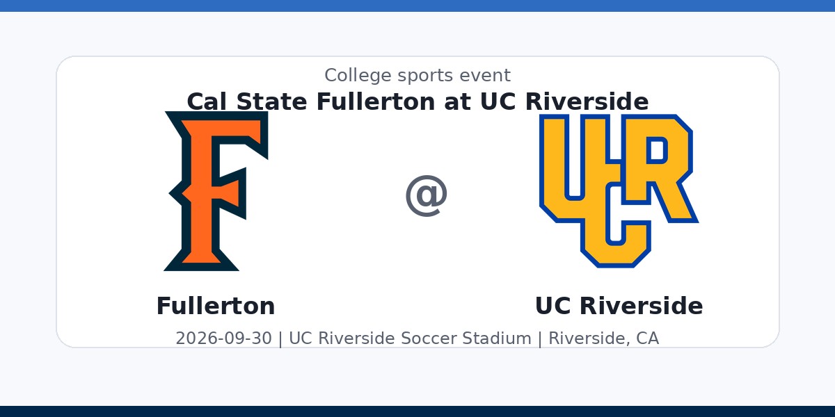 NCAA Men's Soccer: Cal State Fullerton Titans at UC Riverside Highlanders photo in Riverside, CA