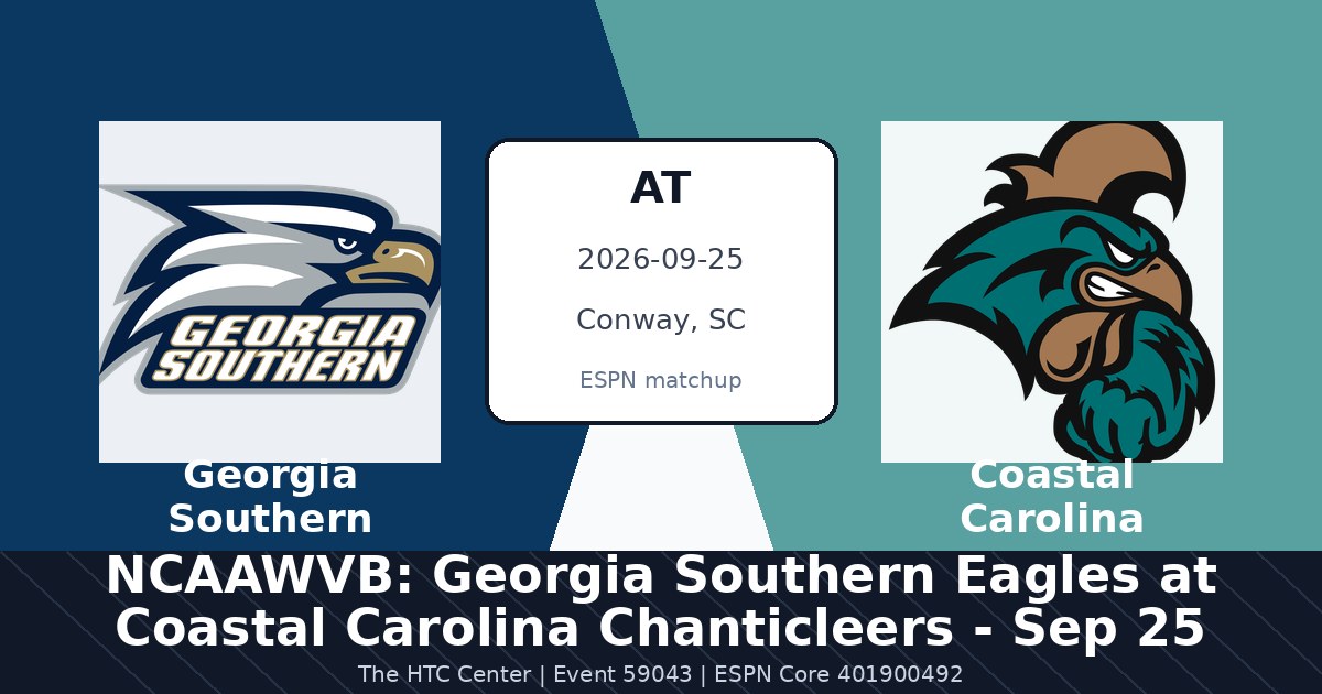 NCAAWVB: Georgia Southern Eagles at Coastal Carolina Chanticleers - Sep 25 photo in Conway, SC