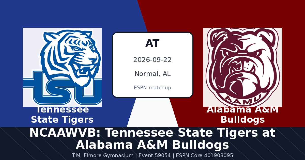 NCAAWVB: Tennessee State Tigers at Alabama A&M Bulldogs photo in Normal, AL