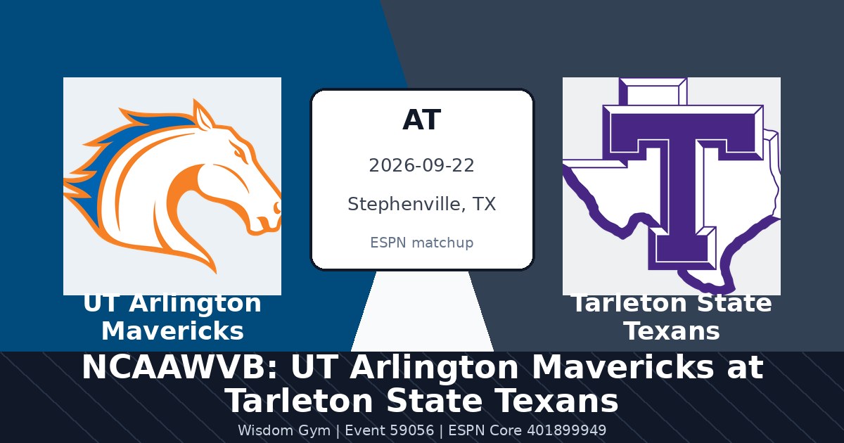 NCAAWVB: UT Arlington Mavericks at Tarleton State Texans photo in Stephenville, TX