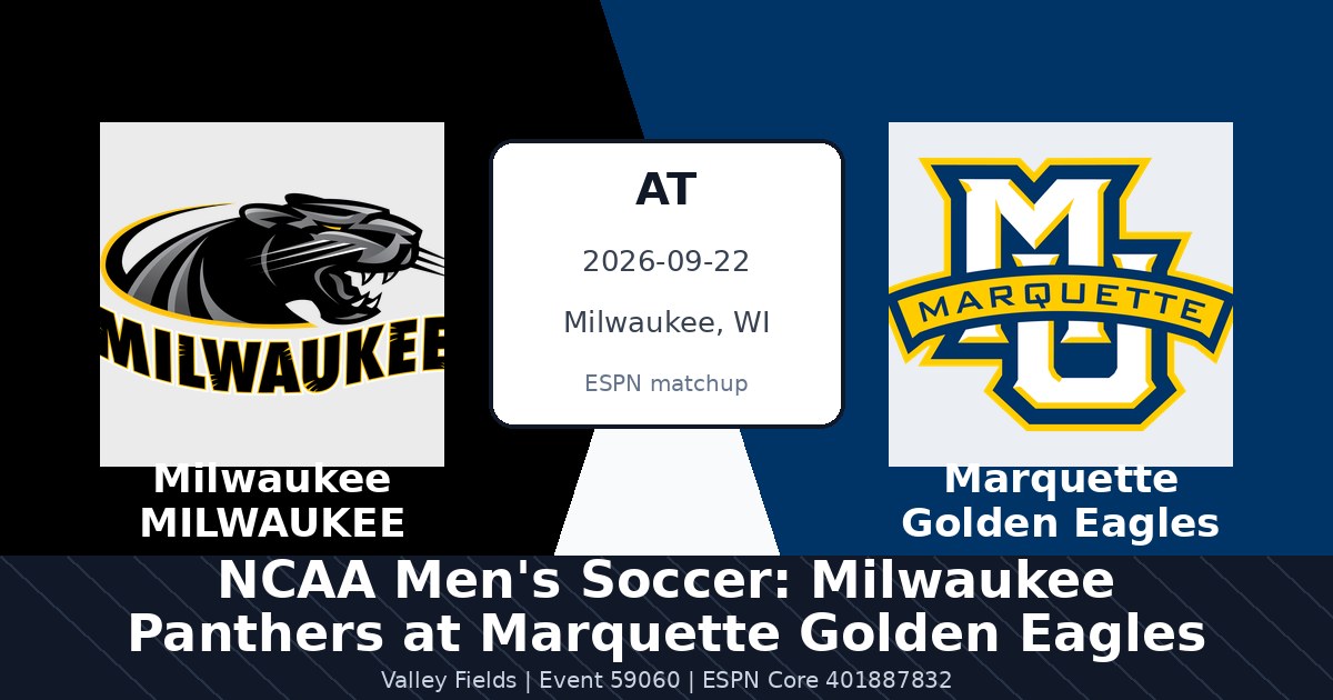 NCAA Men's Soccer: Milwaukee Panthers at Marquette Golden Eagles in Milwaukee, WI
