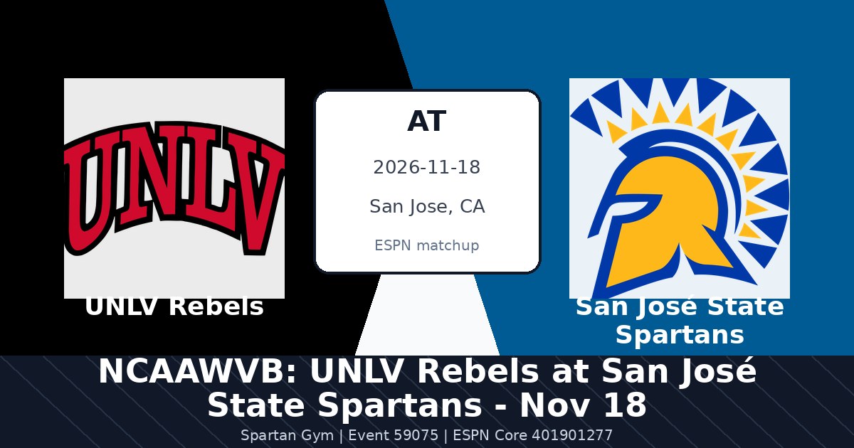 NCAAWVB: UNLV Rebels at San José State Spartans - Nov 18 photo in San Jose, CA