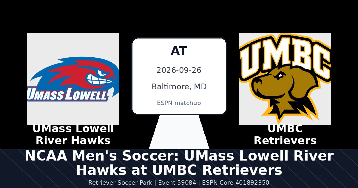 NCAA Men's Soccer: UMass Lowell River Hawks at UMBC Retrievers — sports in Baltimore, MD
