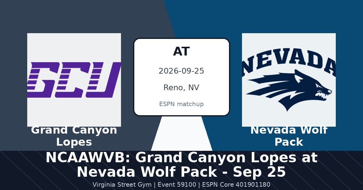 NCAAWVB: Grand Canyon Lopes at Nevada Wolf Pack - Sep 25 photo in Reno, NV