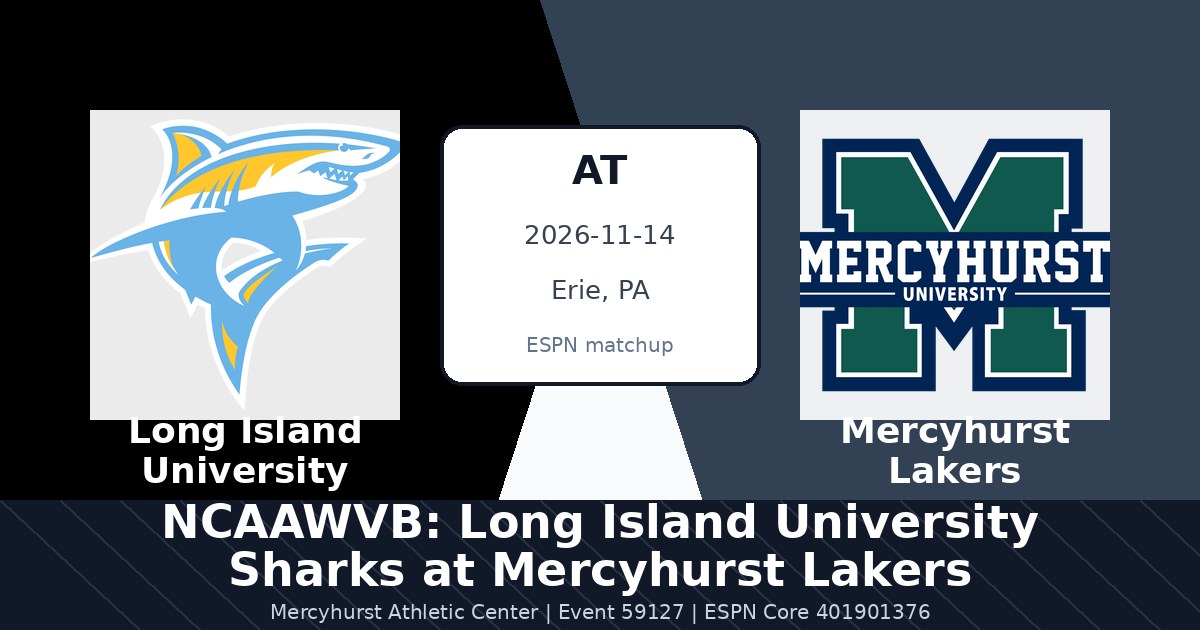 NCAAWVB: Long Island University Sharks at Mercyhurst Lakers photo in Erie, PA