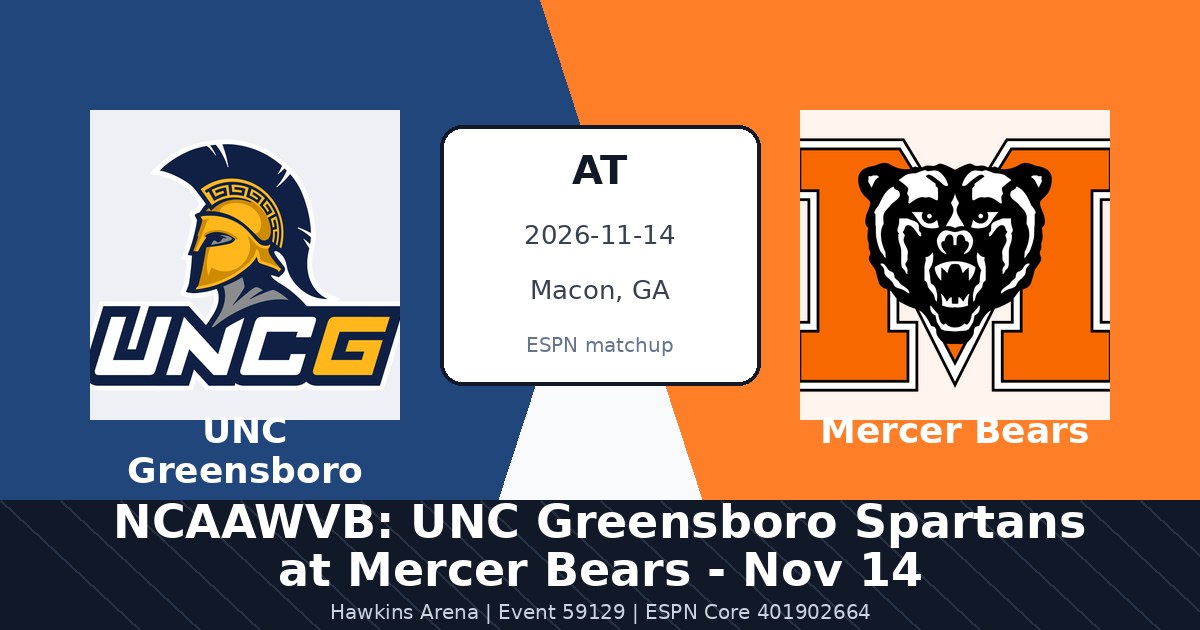 NCAAWVB: UNC Greensboro Spartans at Mercer Bears - Nov 14 photo in Macon, GA